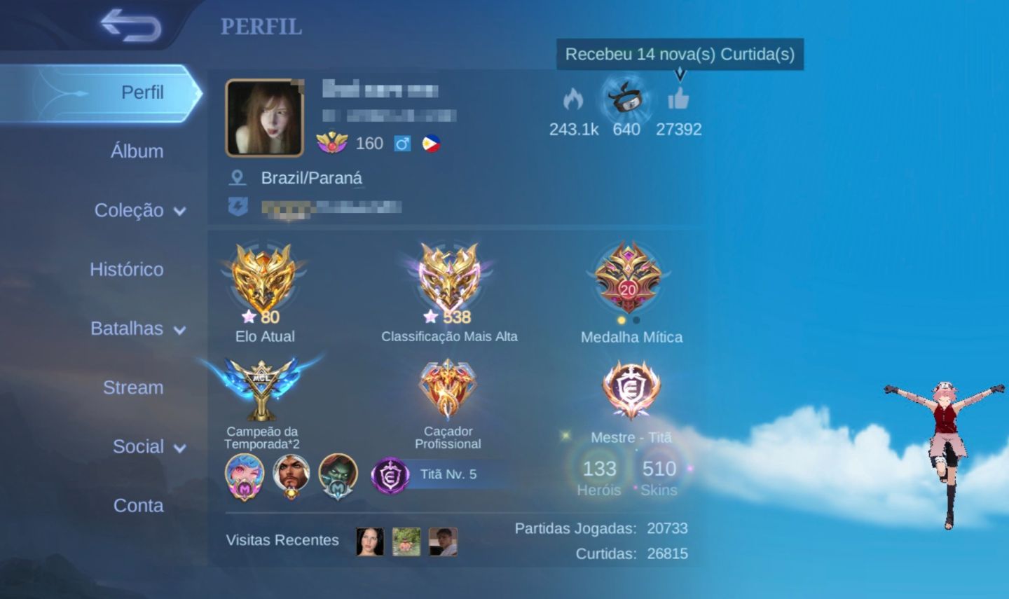 Conta high elo 500+ stars