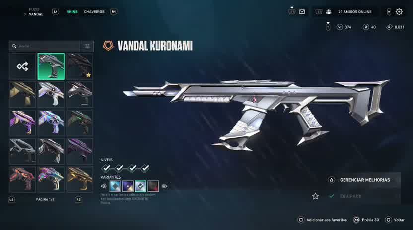 Conta com muita skin