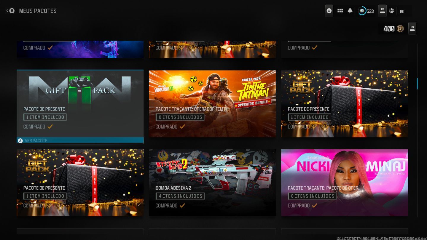 MELHOR CONTA DO SITE COD MW3/MW2 WARZONE INCRIVEL SKINS TOPS