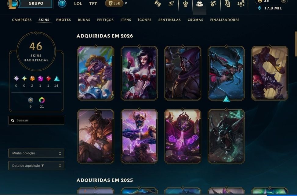 Conta com algumas skin, boa para subir de elo