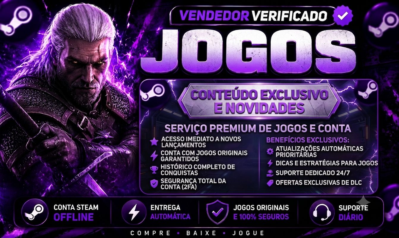 TOP VENDAS | JOGOS ATUAIS + CONTAS STEAM OFFLINE PC ENTREGA AUTOMÁTICA FAST