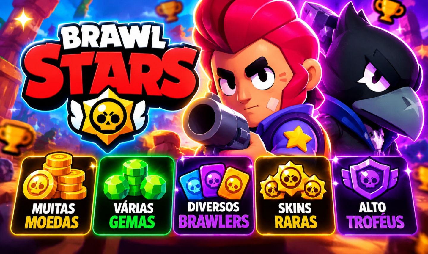 CONTA BRAWL STARS 36706 TROFÉUS 88 BRAWLERS