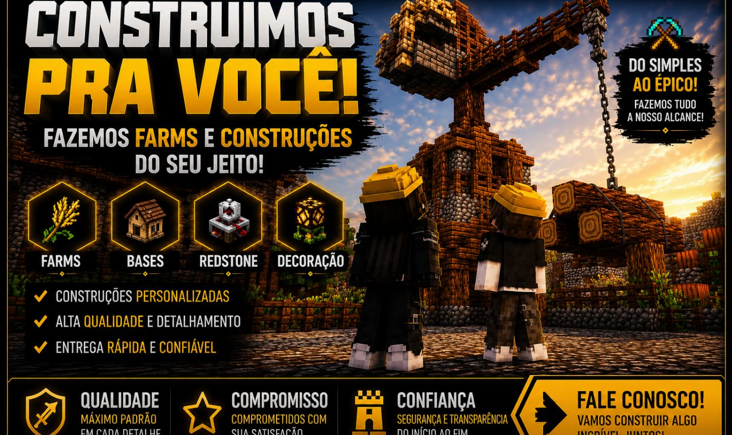 Serviços de Farms, Bases e Construções no Minecraft Bedrock
