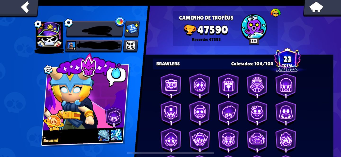 1x Conta Brawl Stars 47k+ Fang furioso e muito mais raridades!