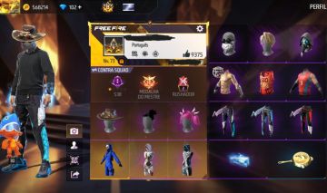 CONTA FREE FIRE GEMADA LV 73 , CALÇA ANGELICAL AZUL, PUNHO, BANDEIRÃO E MT MAIS!