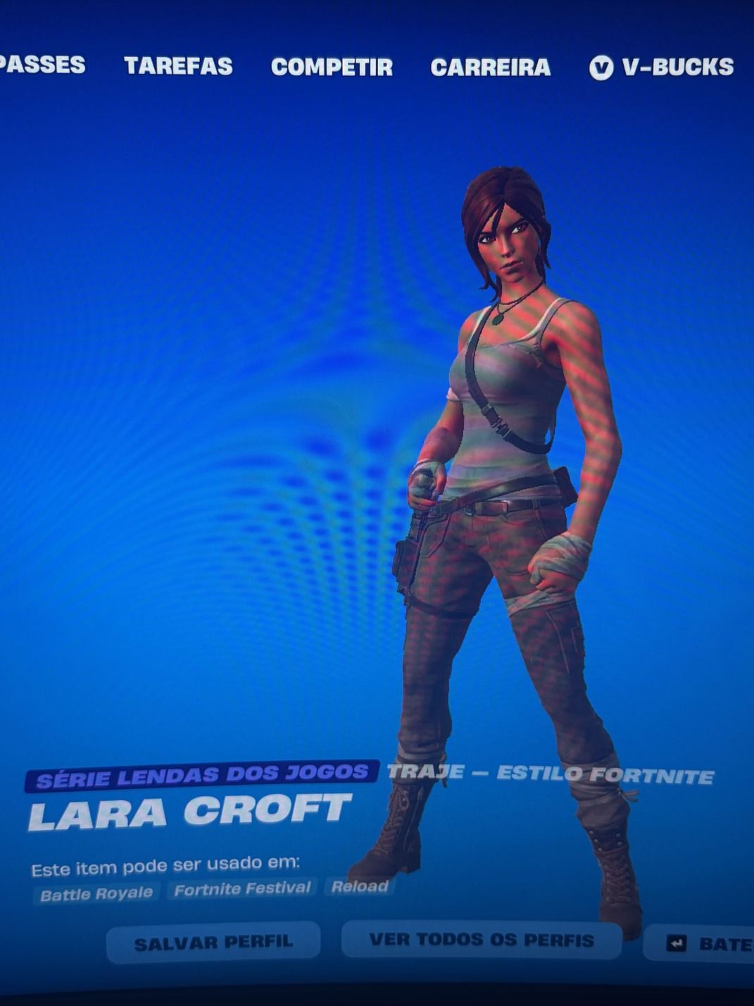 CONTA FORTNITE COM LARA CROFT - 2K DE NIVEL CARREIRA - TOTALMENTE ALTERAVÉL