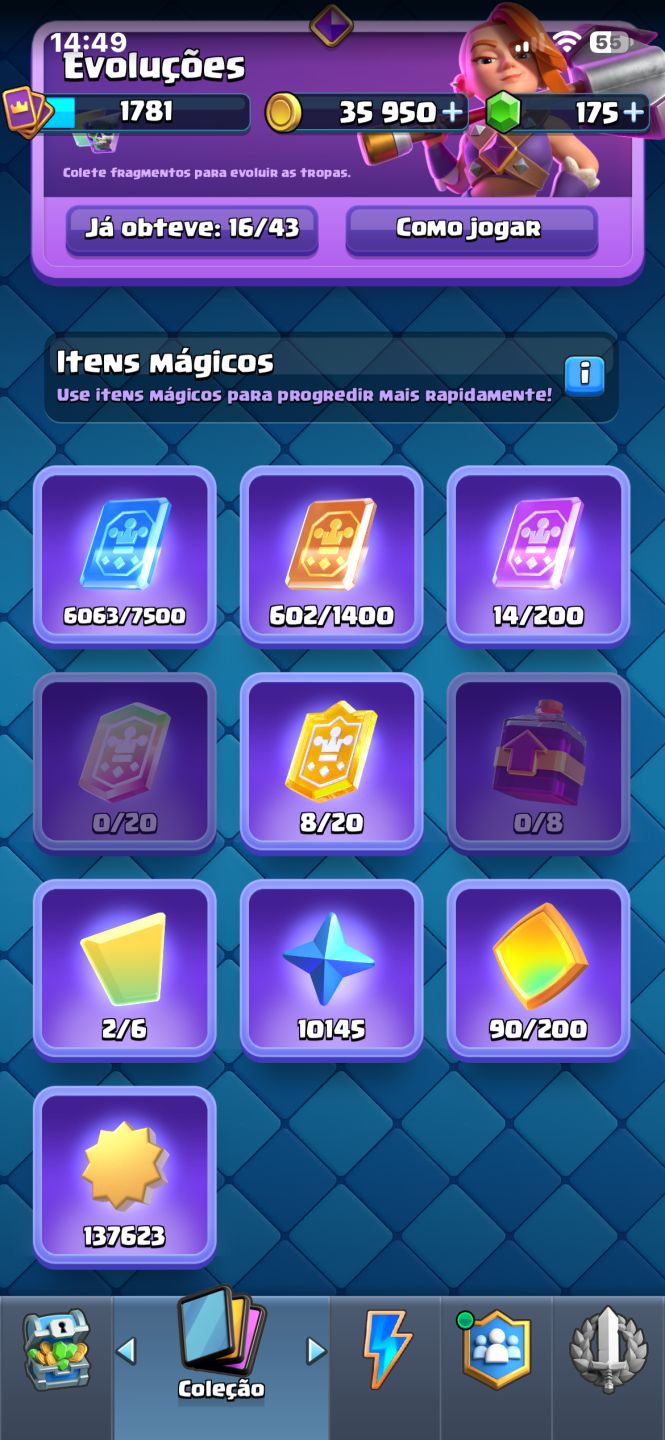 Conta de Clash off Clans e Clash royale