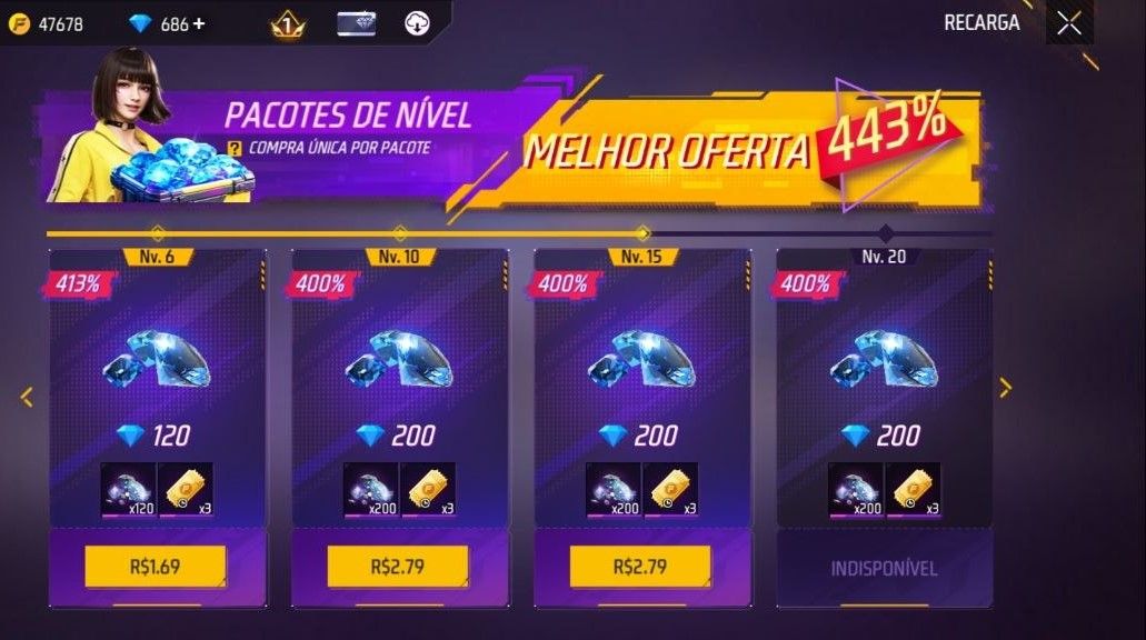 CONTA FREE FIRE LVL 15 MESTRE BR| TUNG TUNG|HYPE VISU|CAMISA FLUXO E 686 DIMAS