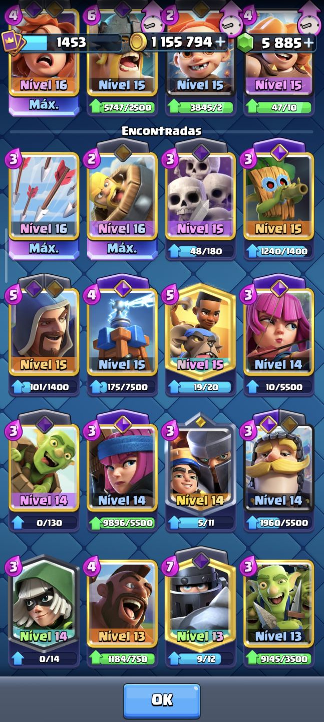 Conta Clash Royale 5k diamante + 1M de ouro