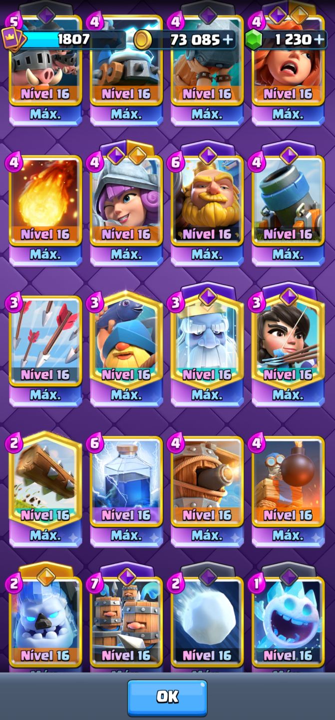 CONTA CLASH ROYALE 10 ANOS + EMOTE RARO FANTASMA REAL|14.000 TROFÉUS|REI 16 MAX