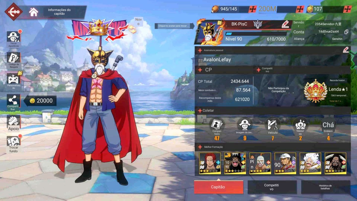 Uma conta muito boa de one piece fighting path com vários SS