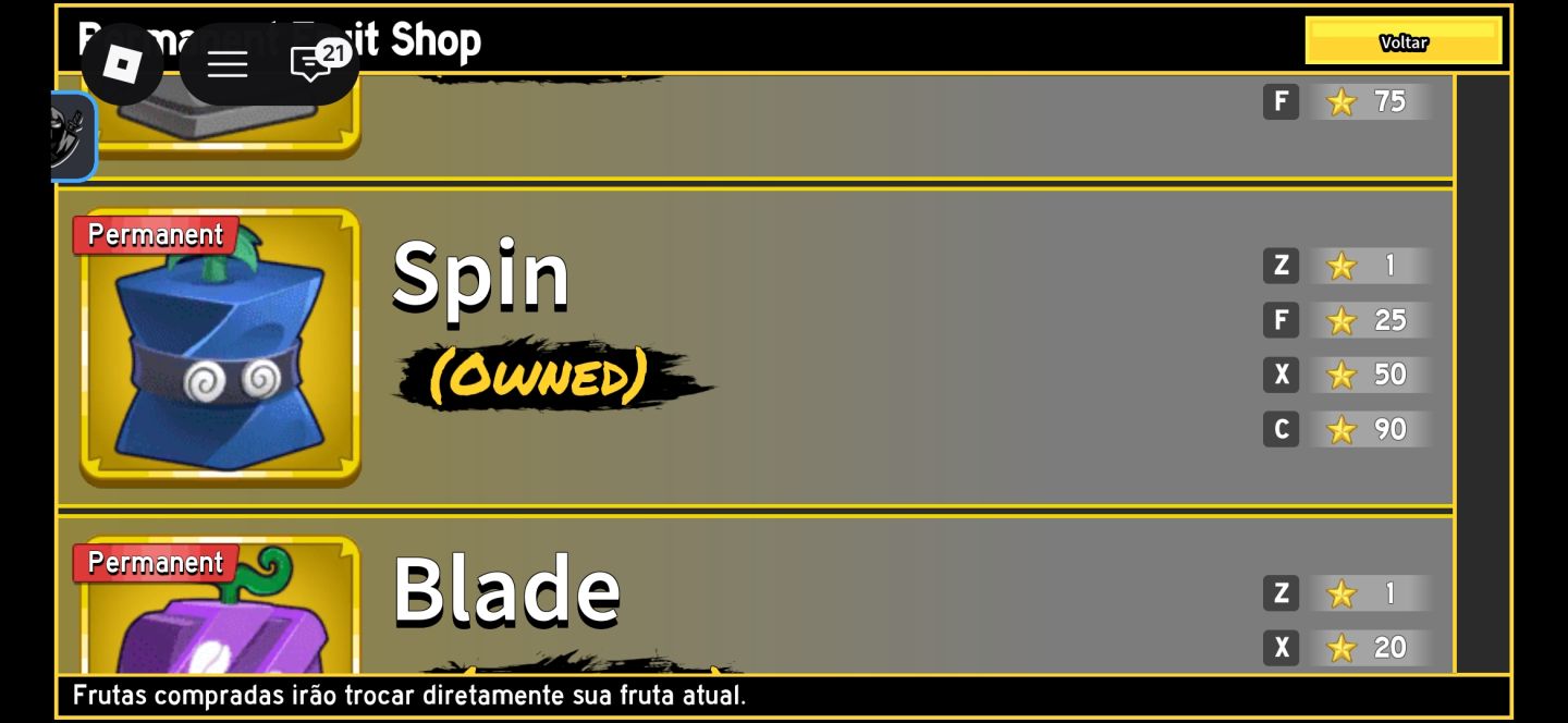 CONTA BLOX FRUITS COM ICE PERM, DARK BLADE E 3 STORAGES FRUTAS E ETC