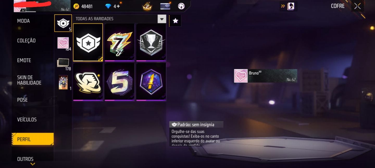 Conta free fire com angelical, armas tributadas
