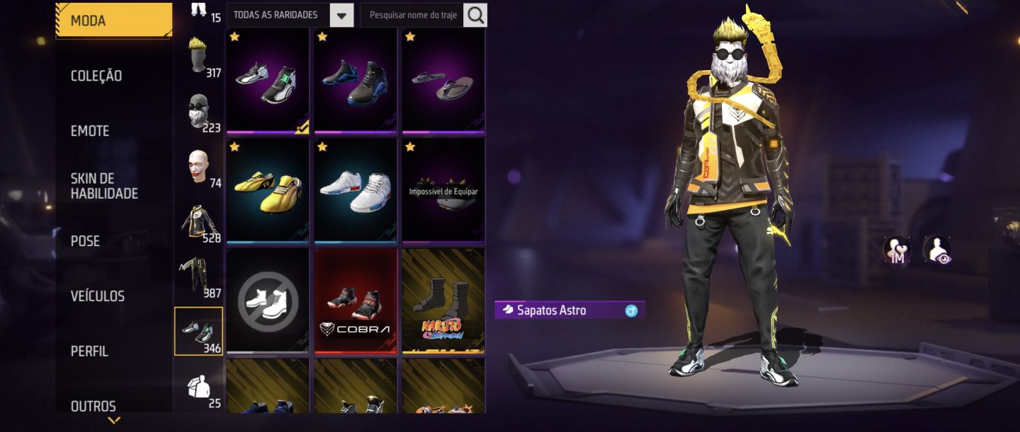 CONTA FREE FIRE RARA GEMADA! 4 PUNHOS, NIVEL 75, BARBINHA, ANGELICAL PUMA