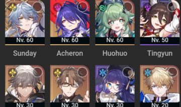Conta com acheron e sunday