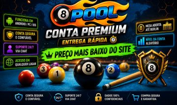 [MENOR PREÇO DE VERDADE] CONTAS 8 BALL POOL 100 MILHÕES A 1 BILHÃO