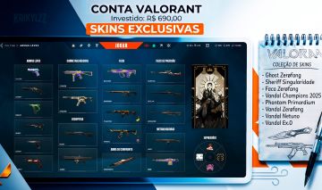 Conta Valorant - Level 236 - +30 Skins
