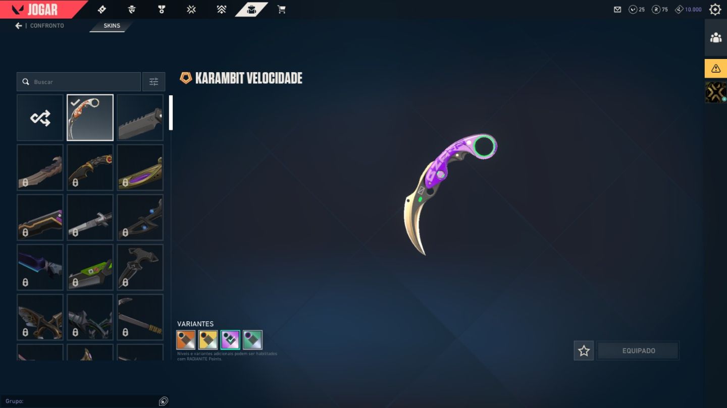 CONTA VALORANT PASSE KARAMBIT