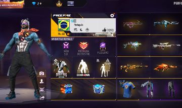 Conta de FF gemada com calça jazz,bandeirao e muito mais (valor negociável)