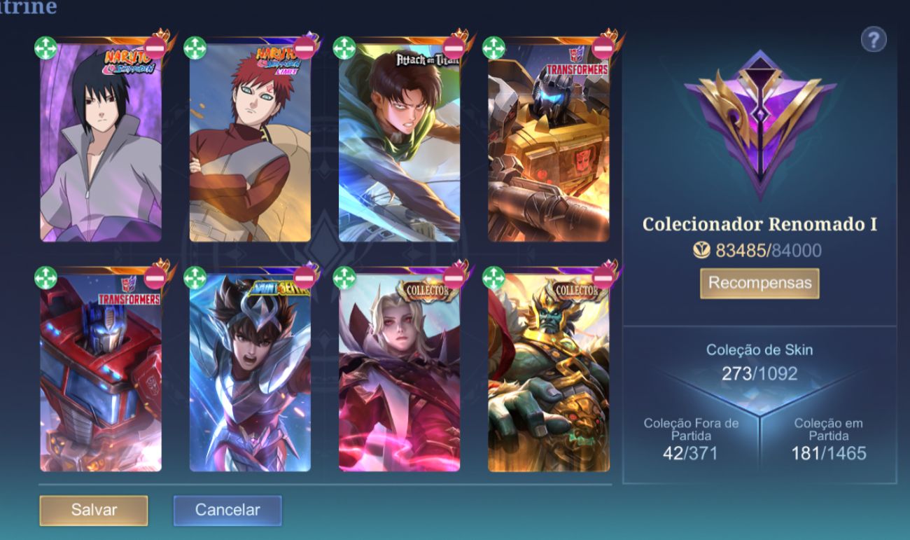 CC MOBILE LEGENDS BANG BANG SKINS MARAVILHOSAS + WR ÓTIMO