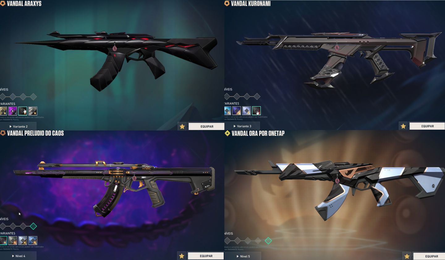 CONTA COM PACOTE CHAMPIONS 2023, 2024, 2025, VCT LOCK//IN E KARAMBIT VCT 25.