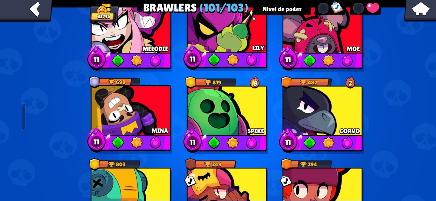 Contas-brawl-stars 101 brawlers / muitíssimas skins / 30k