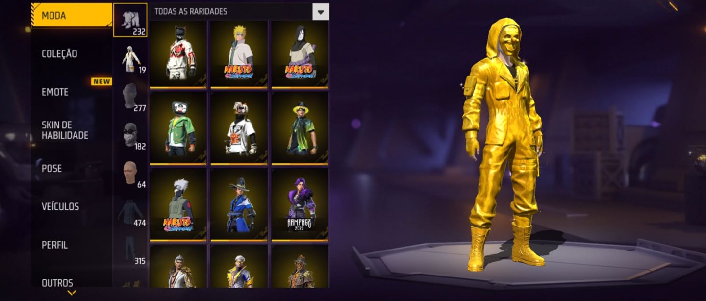 Conta de Free Fire com skins raras