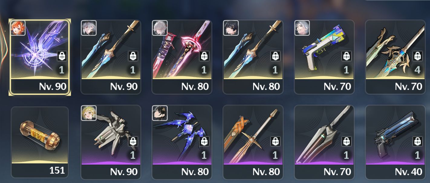 Conta Wuthering Waves - Sigrika S6 + Arma, Hiyuki + Arma e Chisa