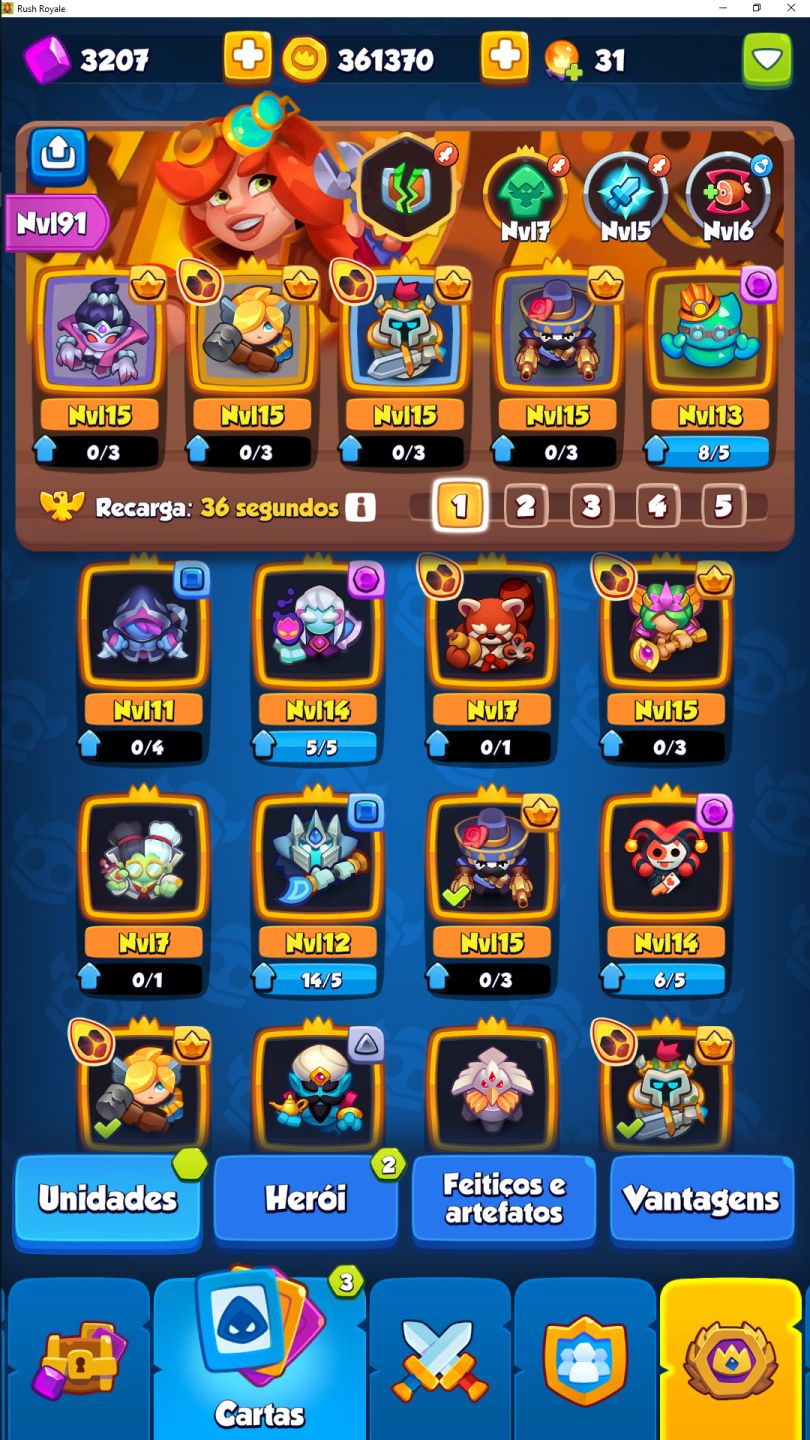Conta Rush Royale único dono.