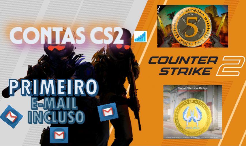 Conta Antiga CS2/STEAM Medalha 5 Anos + Ofensiva + Horas lvl GC (primeiro email)