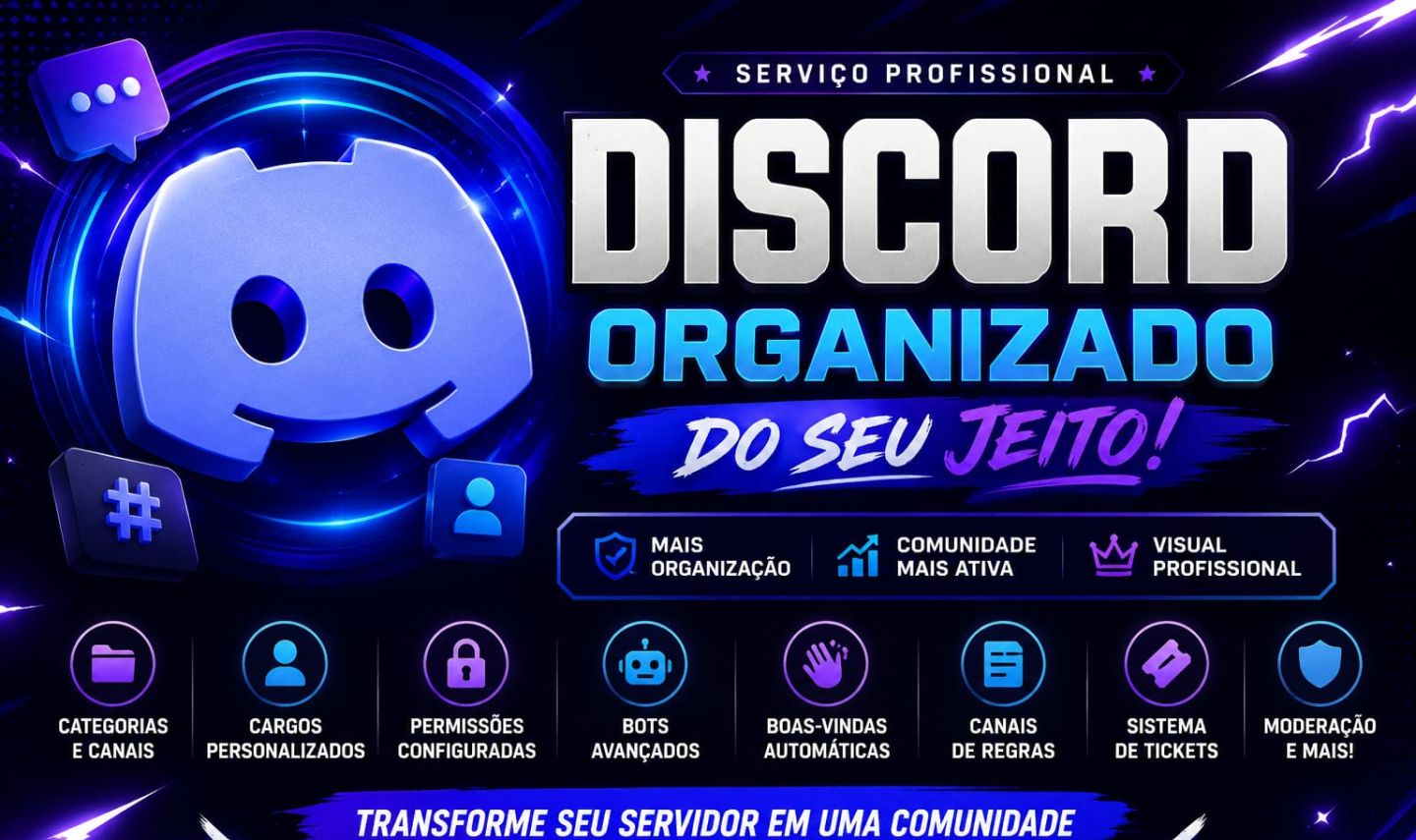 CRIO/ORGANIZO SEU SERVIDOR DO DISCORD(PROMOÇÃO)