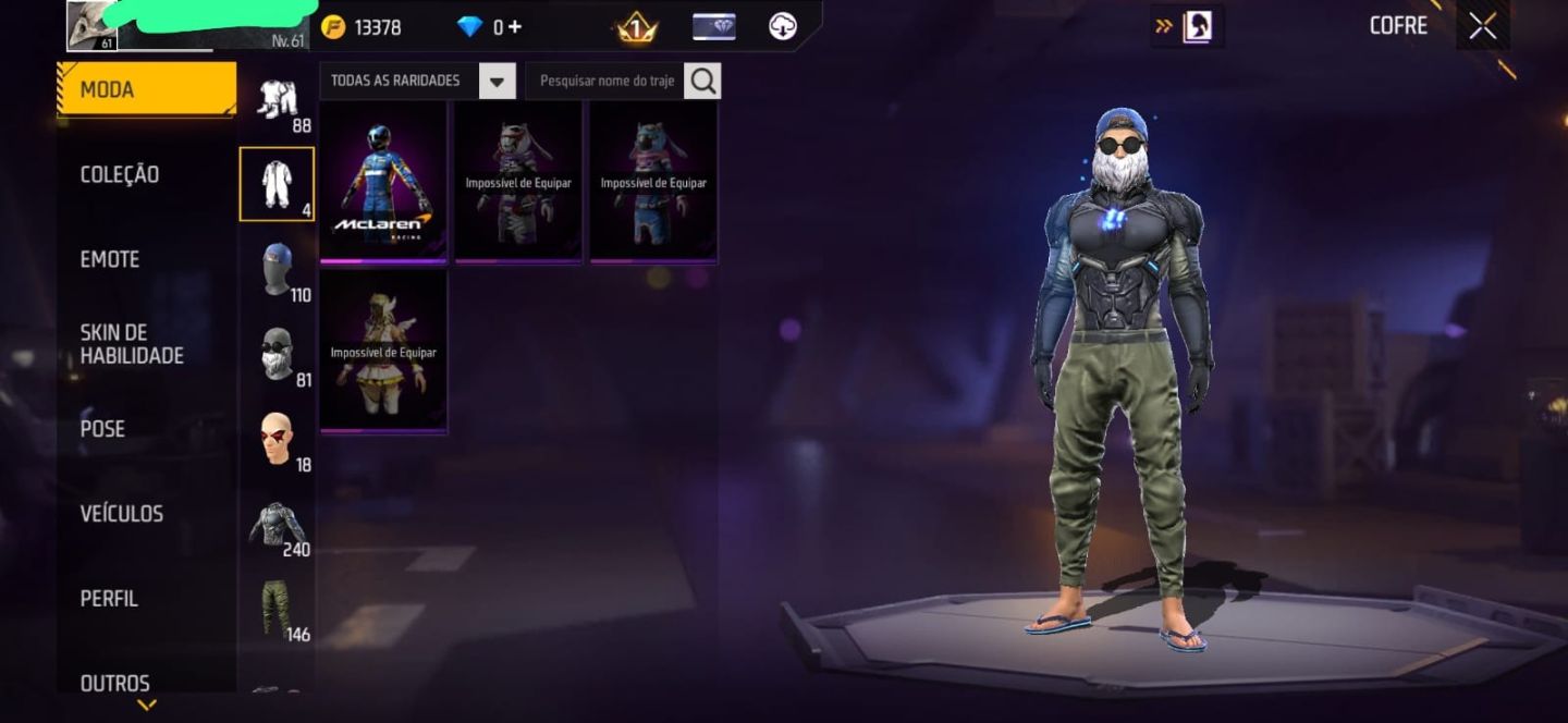 CONTA DE FREE FIRE - LEVEL 61 | PRIME 3