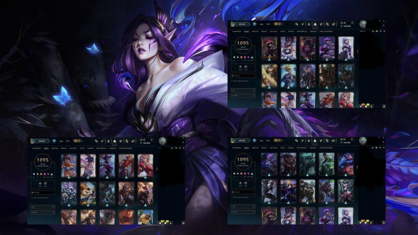 Conta LOL Completa Com 1100 Skin,198 Cromas e Skin Gacha+Classic Collector's Box