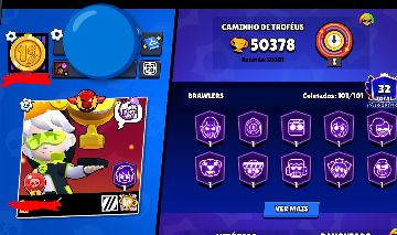 CONTA BRAWL STARS FULL 101/101 + 50K TROFÉUS + 33 P11 + SKINS LENDÁRIAS