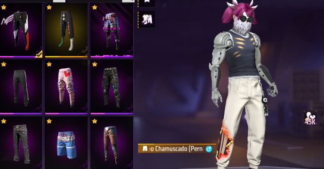 CONTA DE FREE FIRE COM CABELO ROSA, GENOS ONE PUNCHMAN, MANOMAX E ANJO VERMELHA