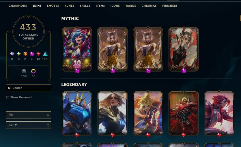 4K+ GASTOS MUITAS FACAS UNRANKED CHAVEIRO ASCENDENTE MTS SKINS RARAS LOL