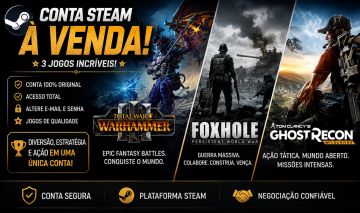 CONTA STEAM | WARHAMMER 3 + FOXHOLE + GHOST RECON WILDLANDS | PODE MUDAR DADOS!!