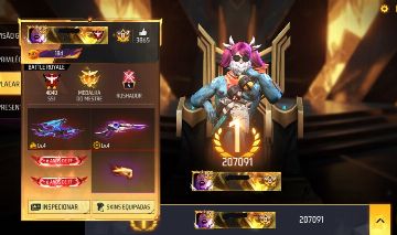 Conta free fire gemada com barbinha, punho, bandeirao, angelical, prime level 8