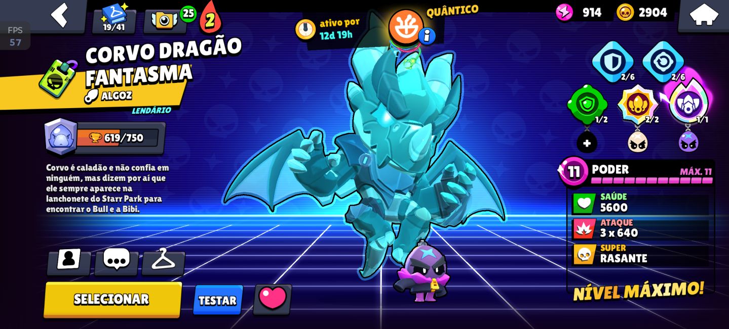 25k de troféu, Todos os lendários 88 brawler, 17 hipercarga e 6 buffs completos