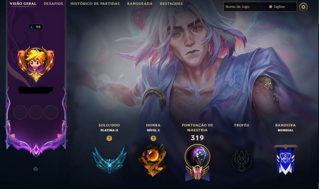 CONTA LOL - LV 98 - PLATINA