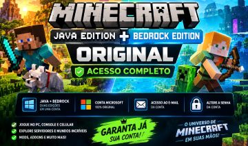 Minecraft Java + Bedrock | Full Acesso | Entrega Rápida