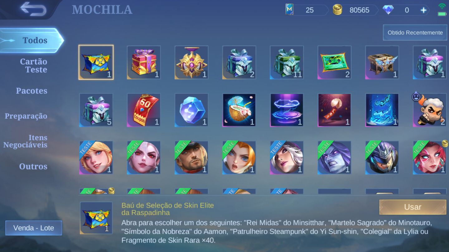 CONTA MOBILE LEGENDS HONRA MÍTICA