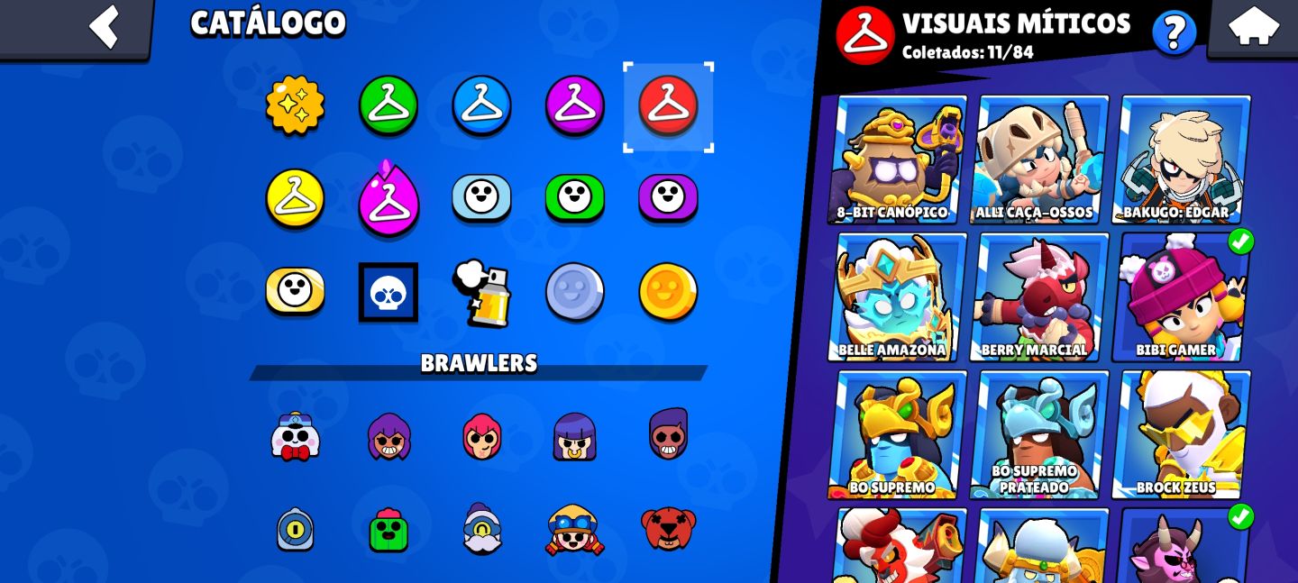 Conta de brawl stars com mais de 44k de troféus, conta antiga com muitas skins