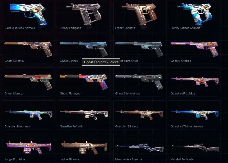 Conta de valorant com 107 skins e 8 facas