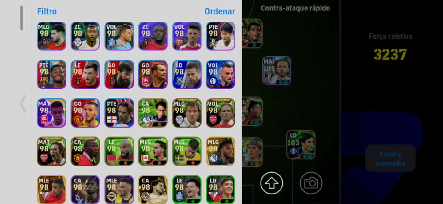Conta Meta de Efootball Mobile com Romário, Rummenigge, Maddison e Dani Olmo