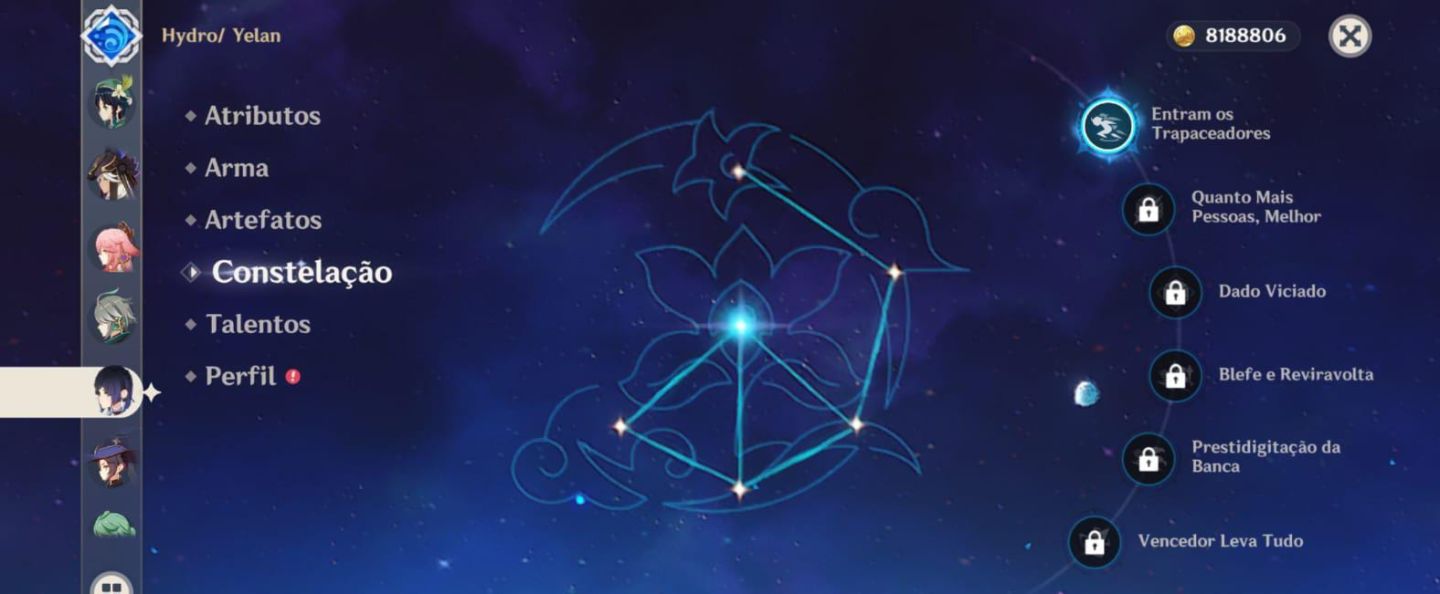 CONTA GENSHIN IMPACT COM NICOLE+YELAN C1 E OUTROS T5, E CONTEUDO PRA EXPLORAÇÃO