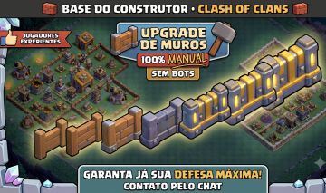 UPGRADE DE MUROS DA BASE DO CONSTRUTOR CLASH OF CLANS