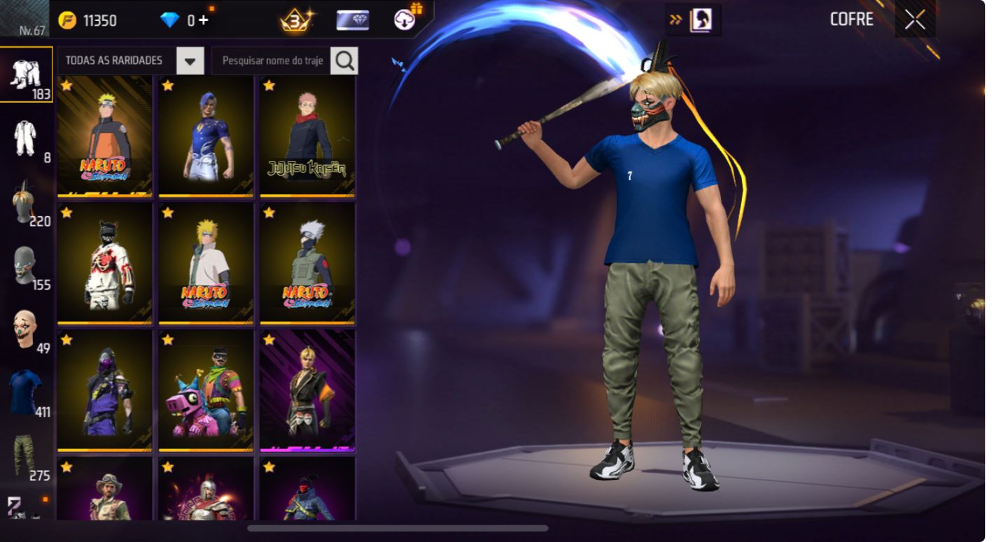 CONTA DE FREE FIRE | UMP ATT SAKURA | AVENTUREIRO, FITINHA | PREÇO ÚNICO!!