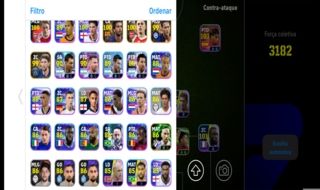 Conta eFootball TOP Força Coletiva 3182 | Rosický 106, Puyol 107 e Messi 104