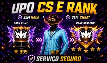 Free Fire upo cs e rank, upagem de conta, upo free fire